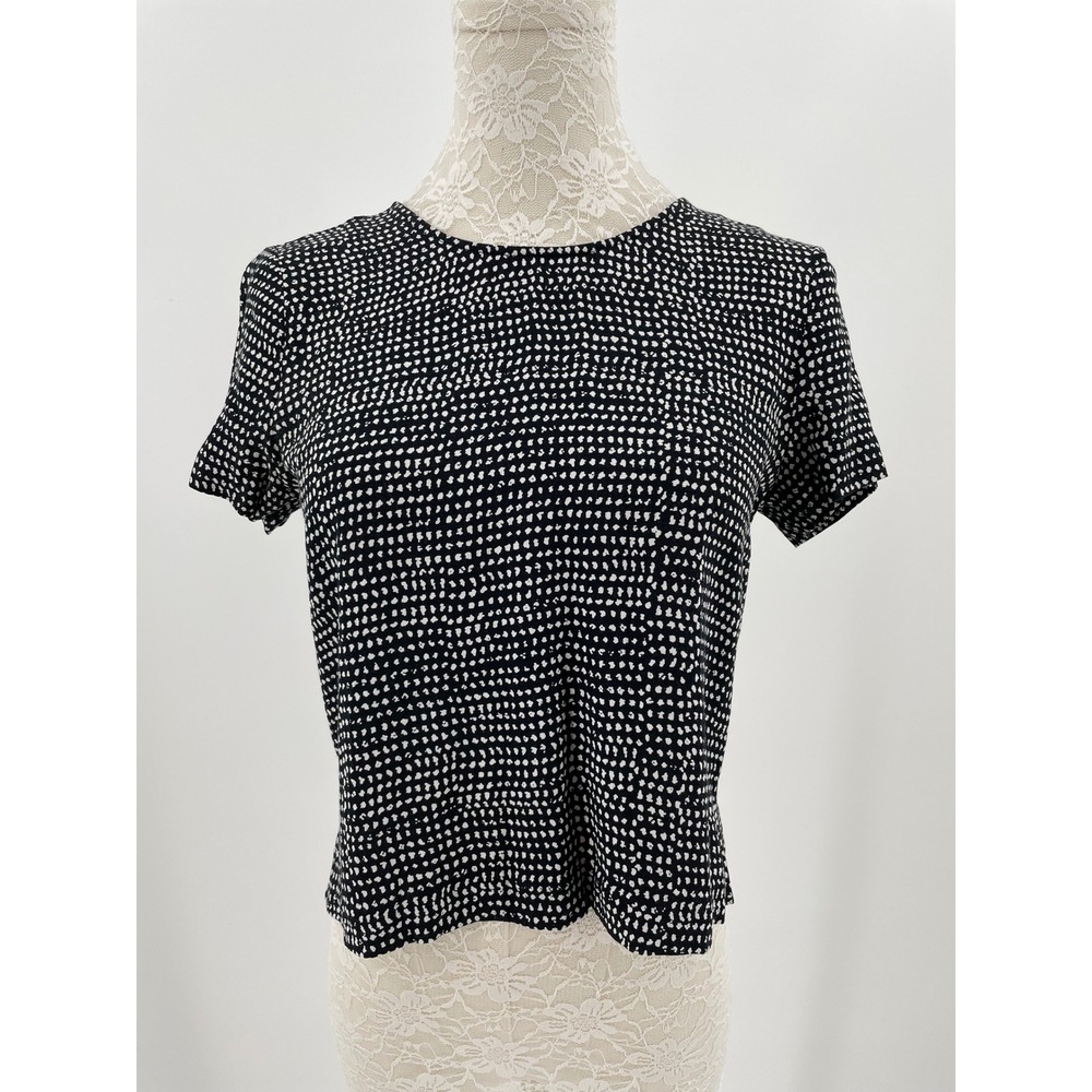 & Other Stories Los Angeles Atelier Open Back Black White Top US 4 Viscose